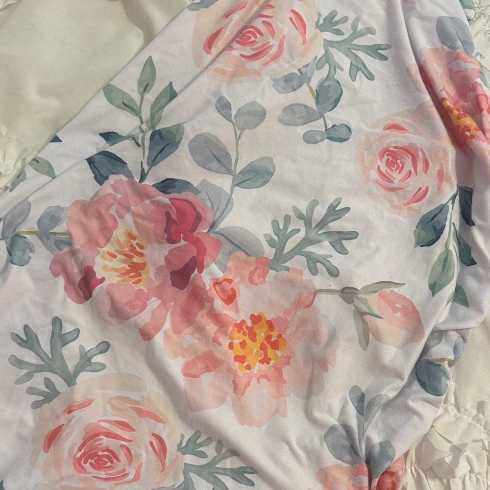 Caden Lane Soft Pastel Floral Changing Pad Cover